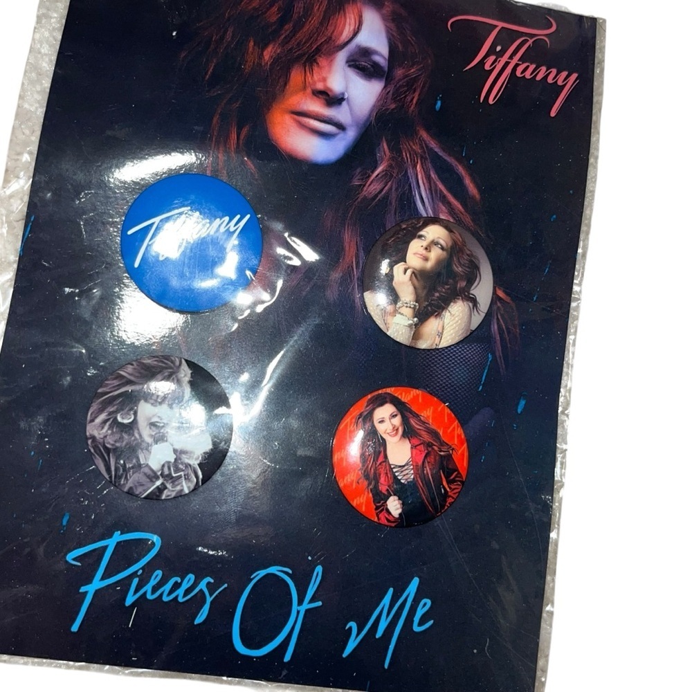 Tiffany pop singer pieces of me promo pins buttons new music memorabilia